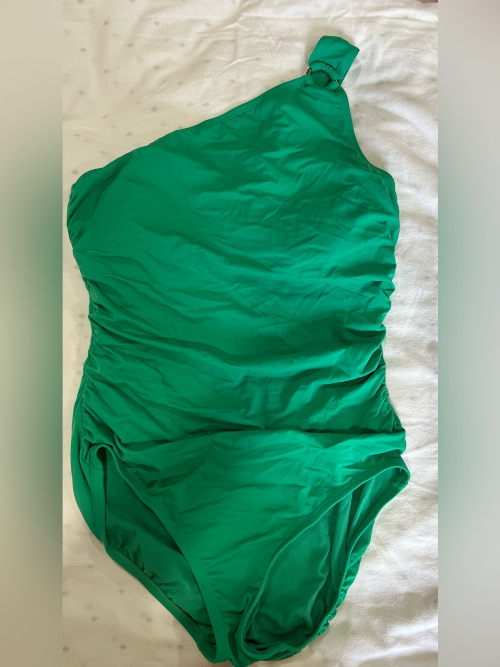 Time and Tru One-Shoulder Green Swimsuit